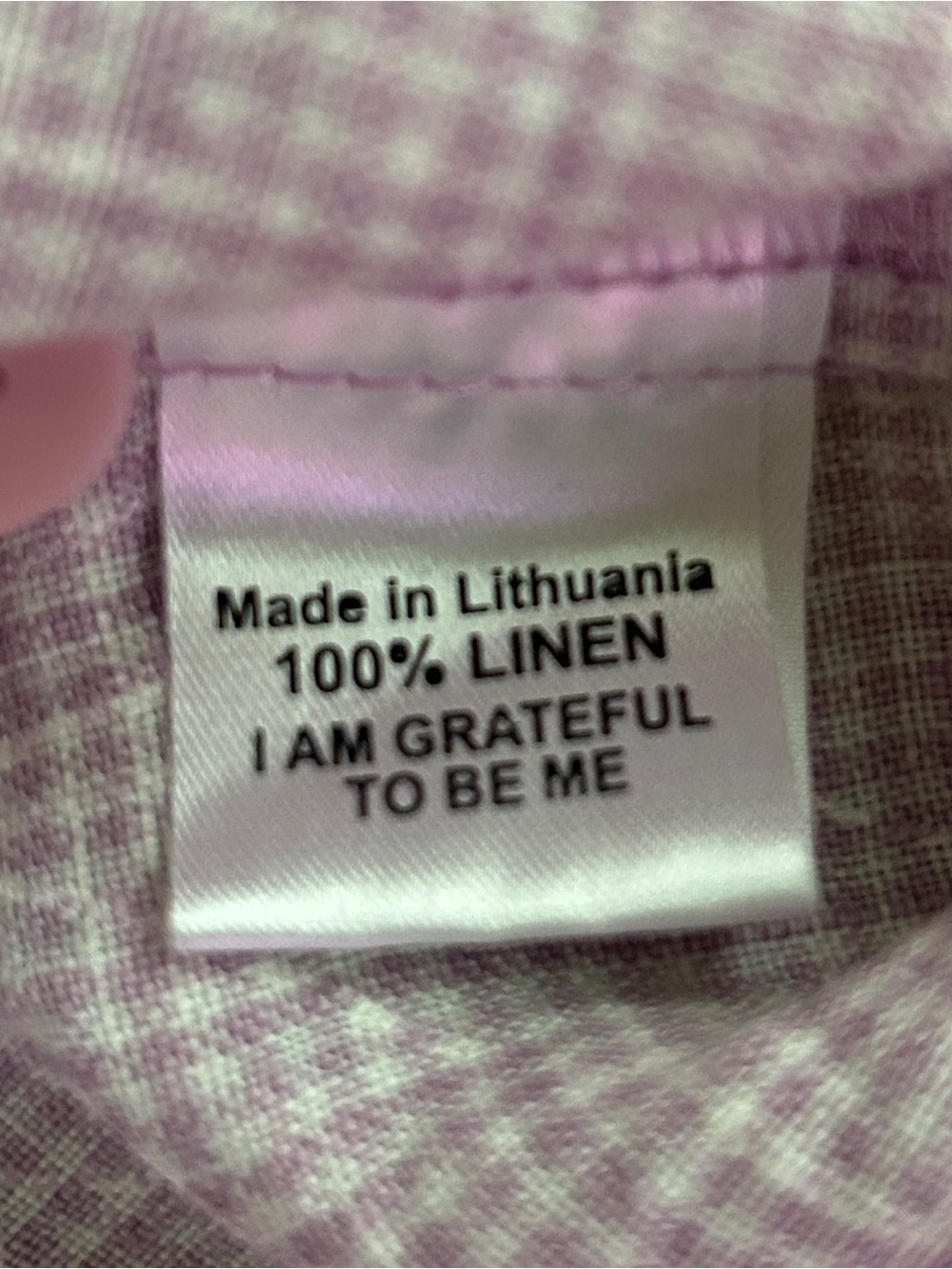 FLAX 100% Linen Pink Lavender Leaf Print Button Front Top Size 1G XL - Picture 7 of 8